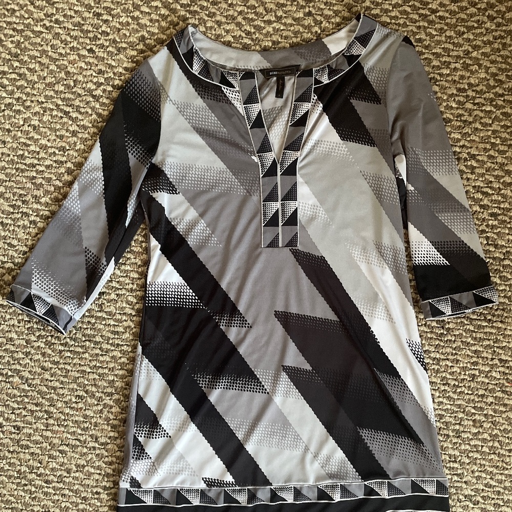 BCBGMaxazria Black and a gray shift dress